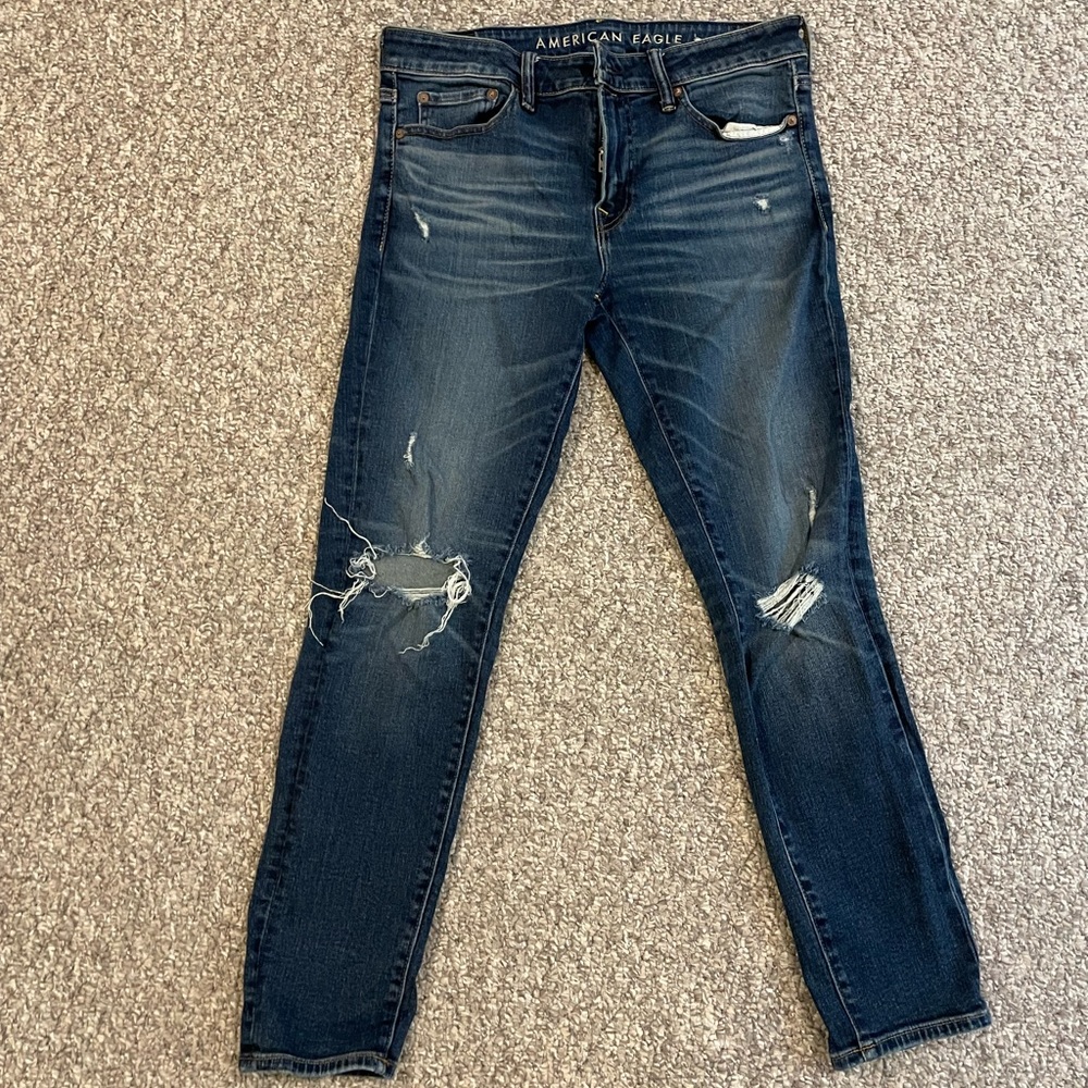 American Eagle dark blue Ne(X)t Level air flex Jeans size 32x30.